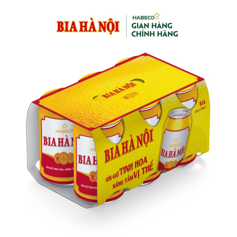 HỎA TỐC HÀ NỘI - Lốc 6 lon Bia Hà Nội - HABECO (330ml/ lon)