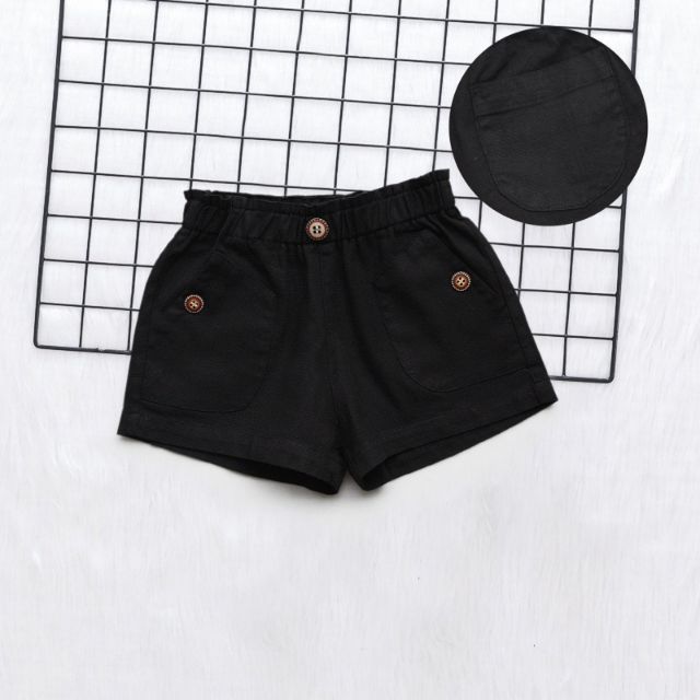 Quần short linen bé gái Nexxi size 9-13t chuẩn