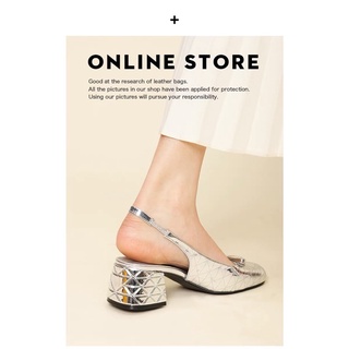 Sandal prada bạc mũi tròn gót thấp fullbox
