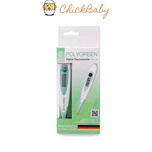 Nhiệt kế điện tử cho mẹ và bé đầu mềm Germany POLYGREEN nhanh chóng chính xác - ChickBabyShop