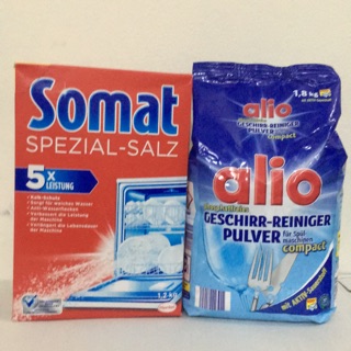 Muối rửa bát somat 1.2kg + bột rửa bát Alio Đức 1.5 kg