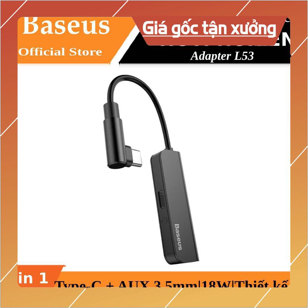 Đầu chuyển adapter Type-C sang jack Audio 3.5mm & PD Type-C hỗ trợ sạc nhanh hiệu Baseus L53 - Hàng chính hãng