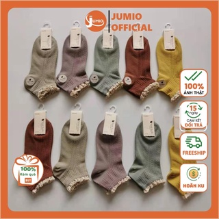 Tất nữ cổ ngắn viền ren, vớ nữ tiểu thư siêu dễ thương phong cách hàn quốc trẻ trung JUMIO