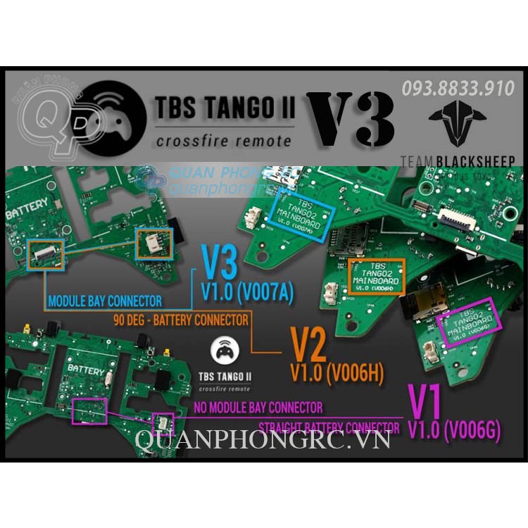 Tay Điều Khiển TBS Tango 2 (V3 PCB Inside) - FPV RC Radio Drone Controller (PB Thường)