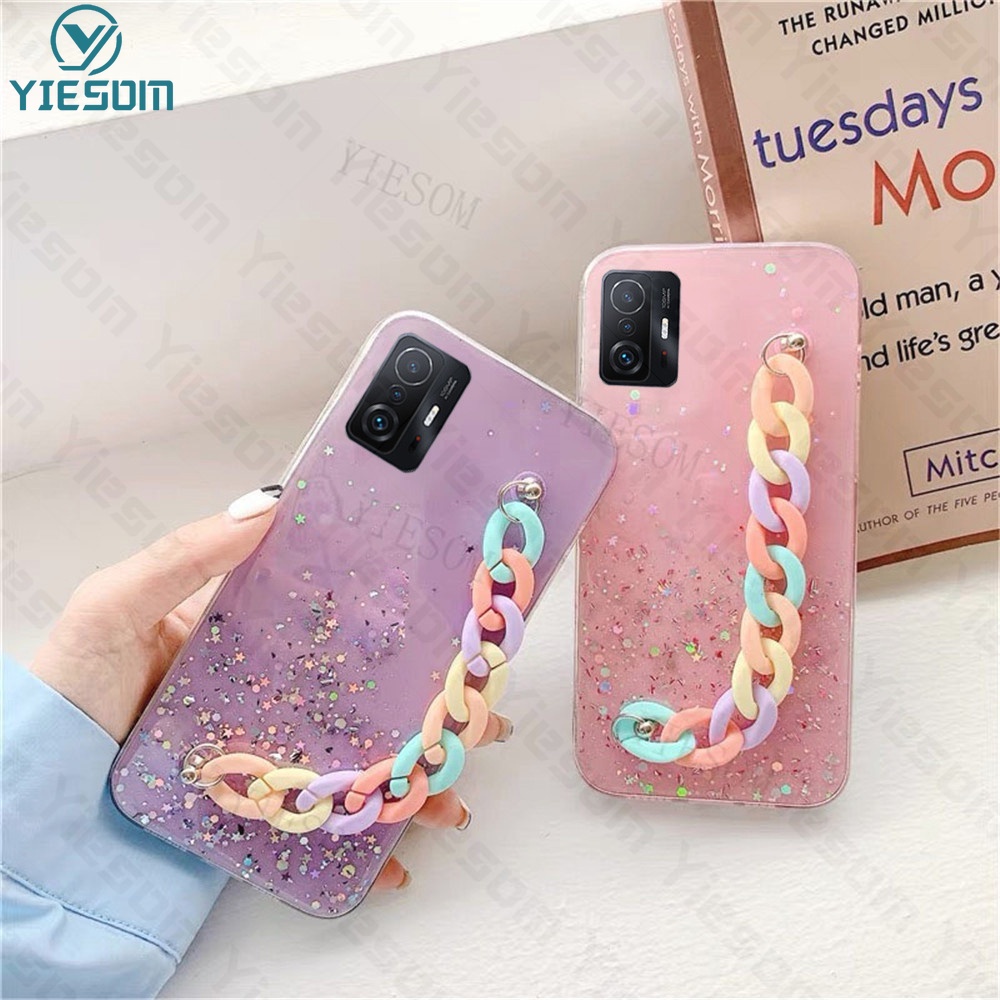 Ốp Điện Thoại Silicon Mềm Trong Suốt Có Dây Vòng Tay Cho Xiaomi Mi 12 11 Lite Mi 10T 11T 12T Pro Poco X3 GT Nfc M3 Pro 5G
