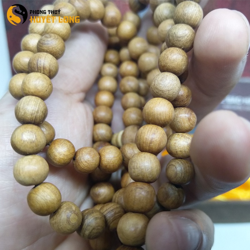 Chuỗi Vòng Gỗ Ngọc Am 108 Hạt 8 Ly, Vòng Gỗ Phong Thủy Tặng Kèm Hộp Nhung