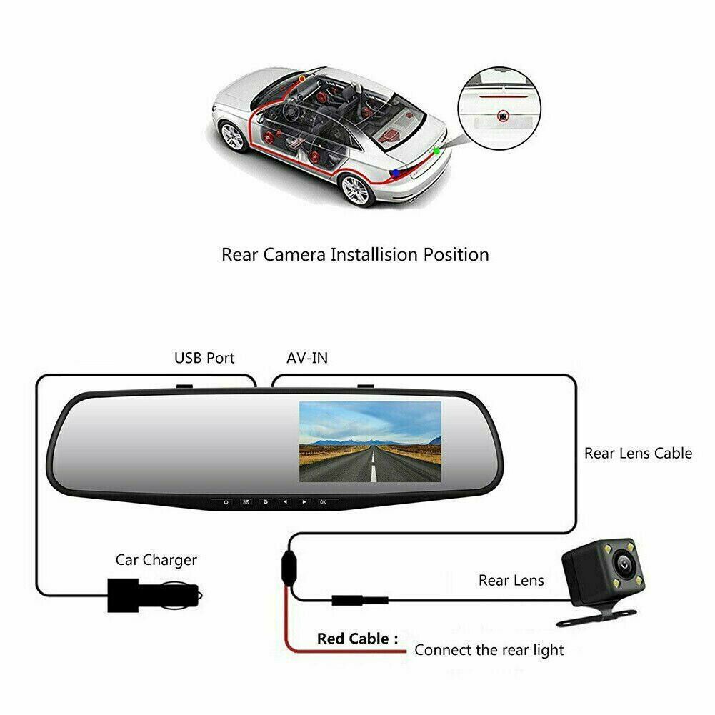 Gương Chiếu Hậu Suhu 4.3" DVR HD 1080P Cho Xe Hơi | BigBuy360 - bigbuy360.vn