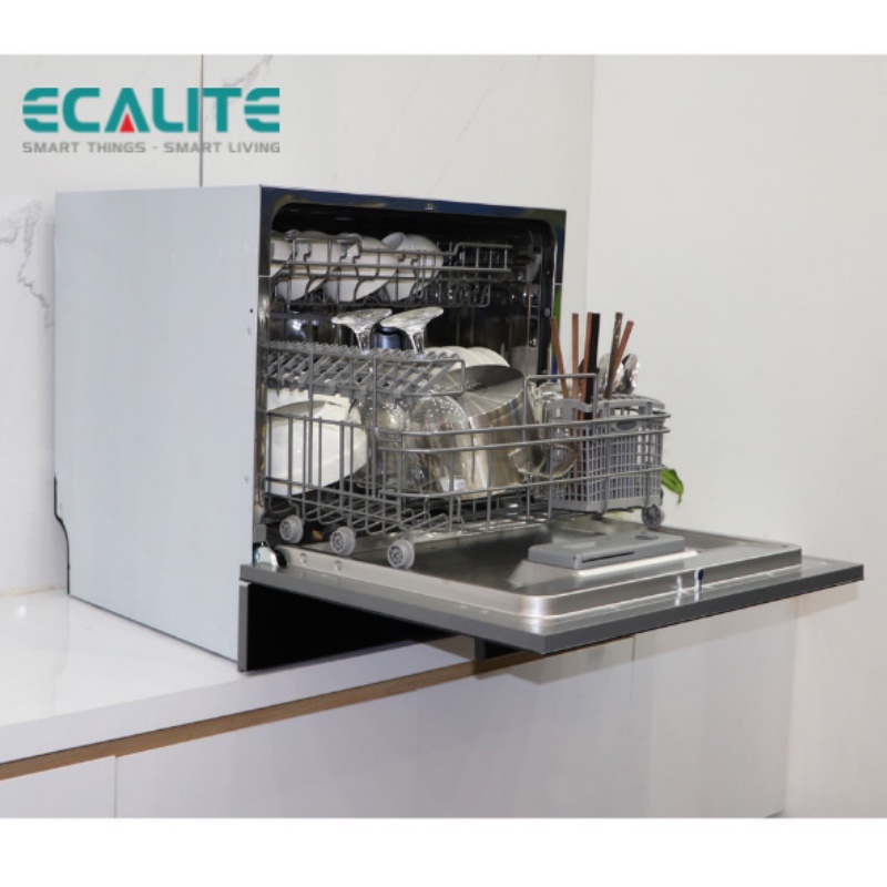 Máy Rửa Chén 8 Bộ Ecalite EDW-UF6080BL - Kính Đen
