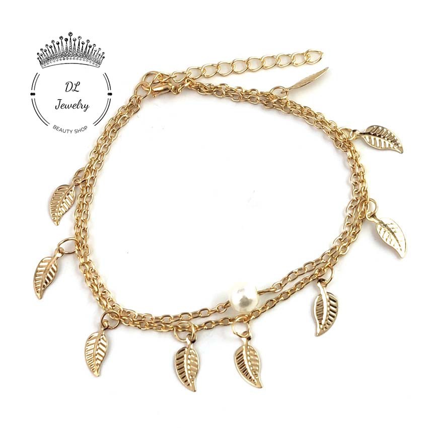 Lắc chân nữ DL.Jewelry Vòng chân đính ngọc Mã DL 13