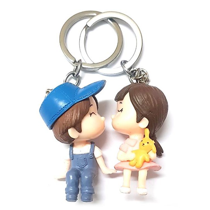 Cặp móc khóa hình cặp đôi kiểu hoạt hình dễ thương