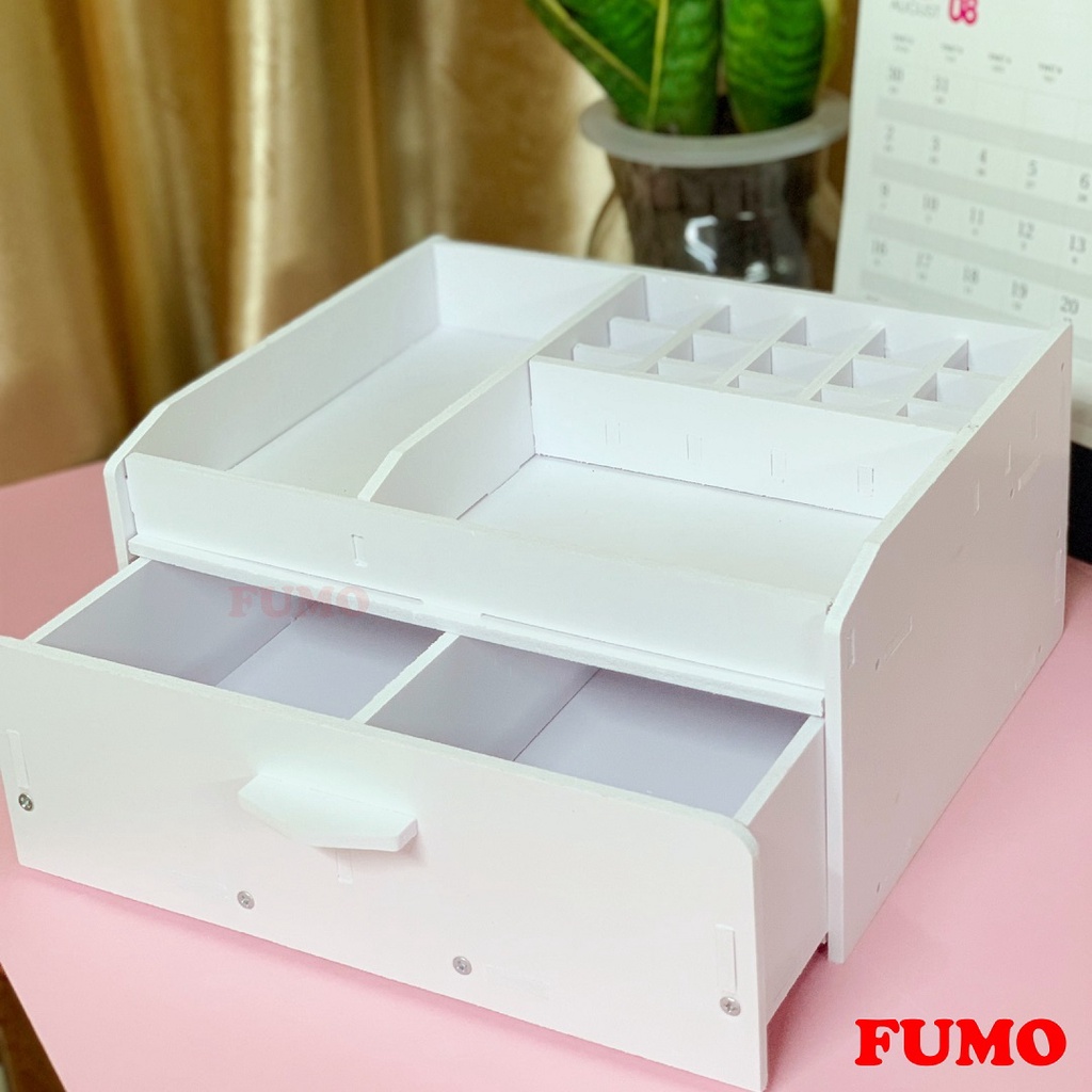 Kệ mỹ phẩm đa năng tủ đựng mỹ phẩm mini có khay son 15 ô tiện dụng FUMO SP008