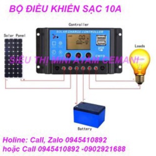 Sạc năng lượng mặt trời 10A