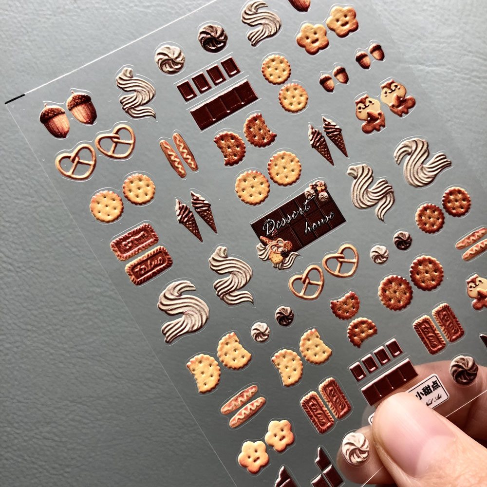 Miếng Dán Trang Trí Móng Tay 5d Siêu Mỏng Hình Bánh Kẹo Phong Cách Nhật Bản
