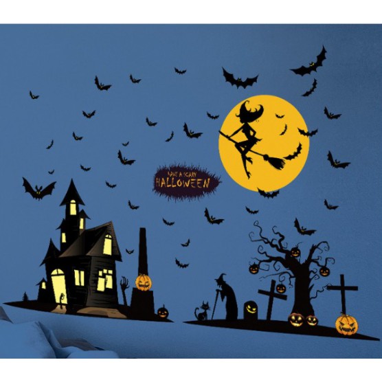 Decal trang trí Halloween - Ngôi nhà kinh dị