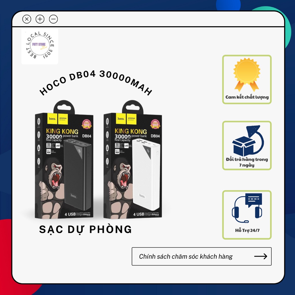 Sạc Dự Phòng Hoco DB04 - Dung Lượng 30.000 mAh