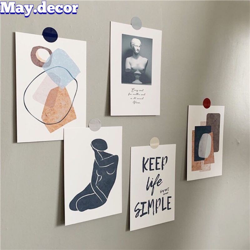 POSTCARD - 5 tấm Nghệ thuật trừu tượng You Me Us We - may.decor -