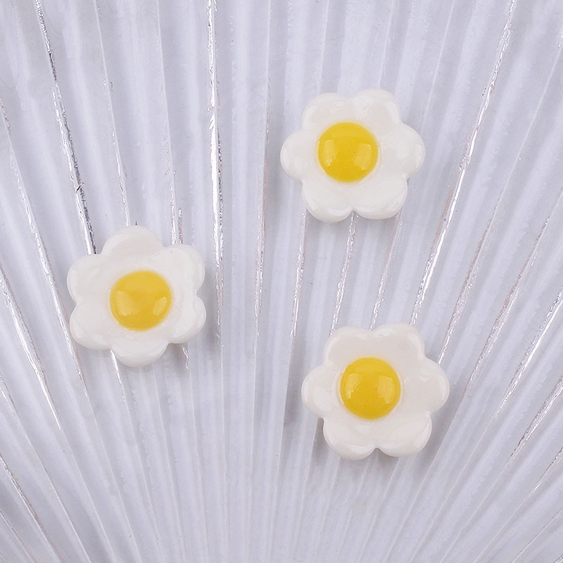 Set 20 Phụ Kiện Trang Trí Điện Thoại/Tủ Lạnh Hình Trứng Ốp La Bằng Nhựa Resin Dễ Thương Diy