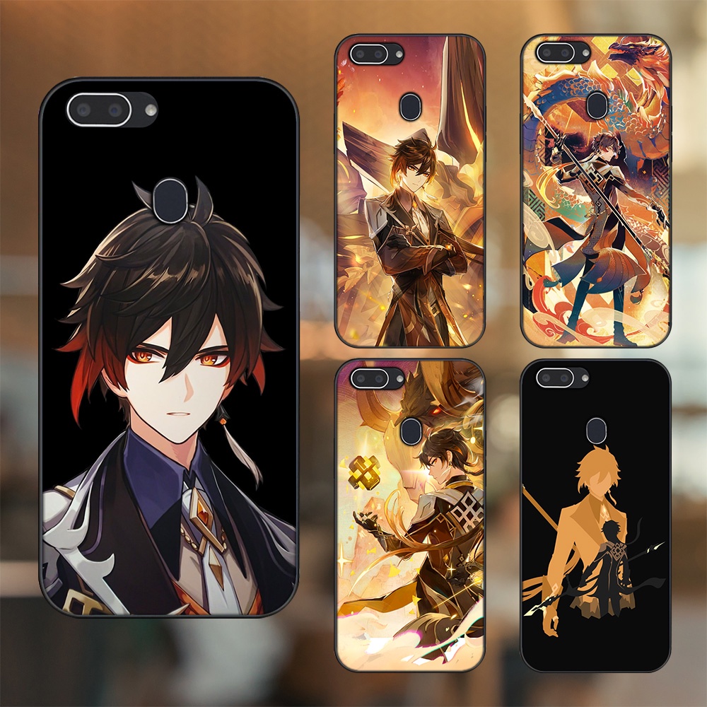 Ốp lưng Realme 2 viền đen in hình Zhongli Genshin Impact