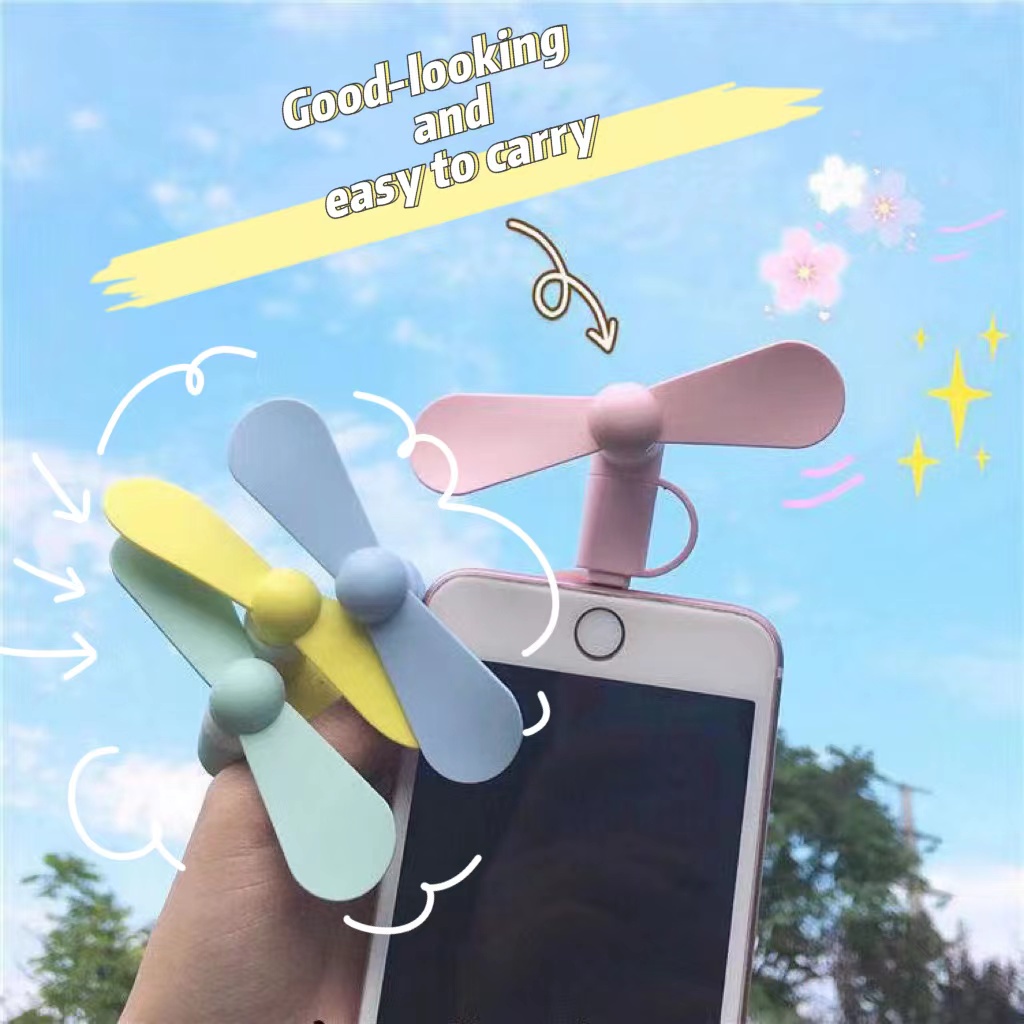 Quạt Mini Mùa Hè Di Động Hai Trong Một Không Gây Tiếng Ồn Cho Apple Android