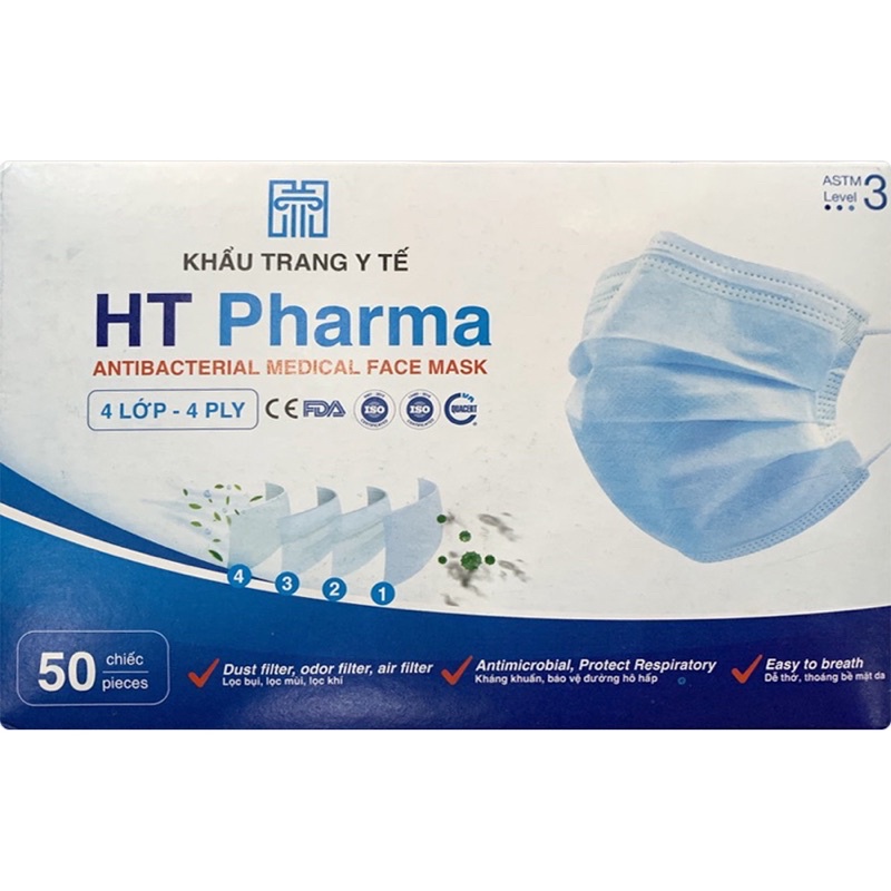 Khẩu trang y tế 4 Lớp HT Pharma