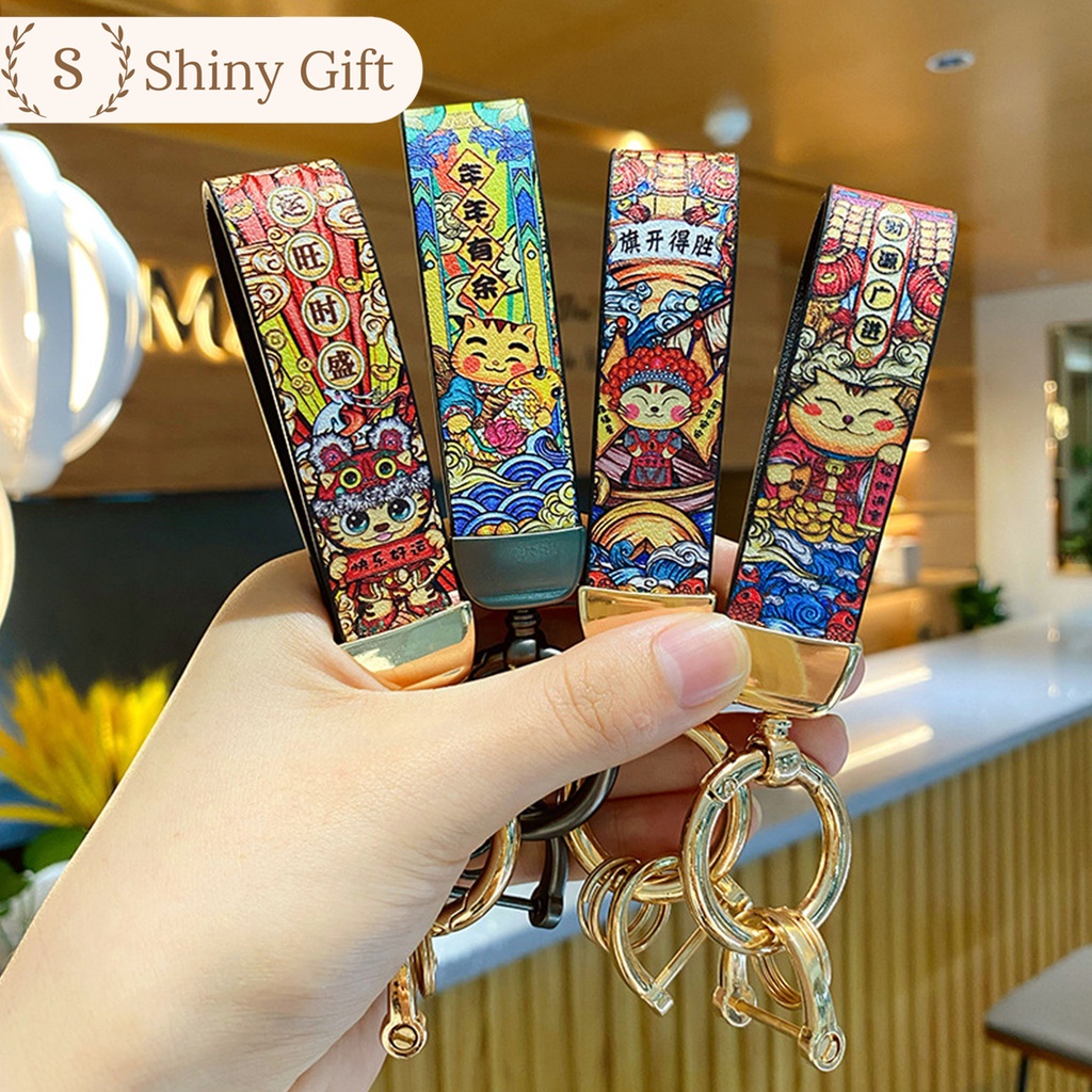 Đai móc khóa mèo vạn phúc may mắn