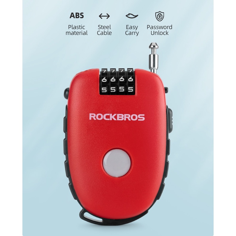 Rockbros Dây Khóa Xe Đạp Chống Trộm Có Mật Khẩu Tiện Lợi