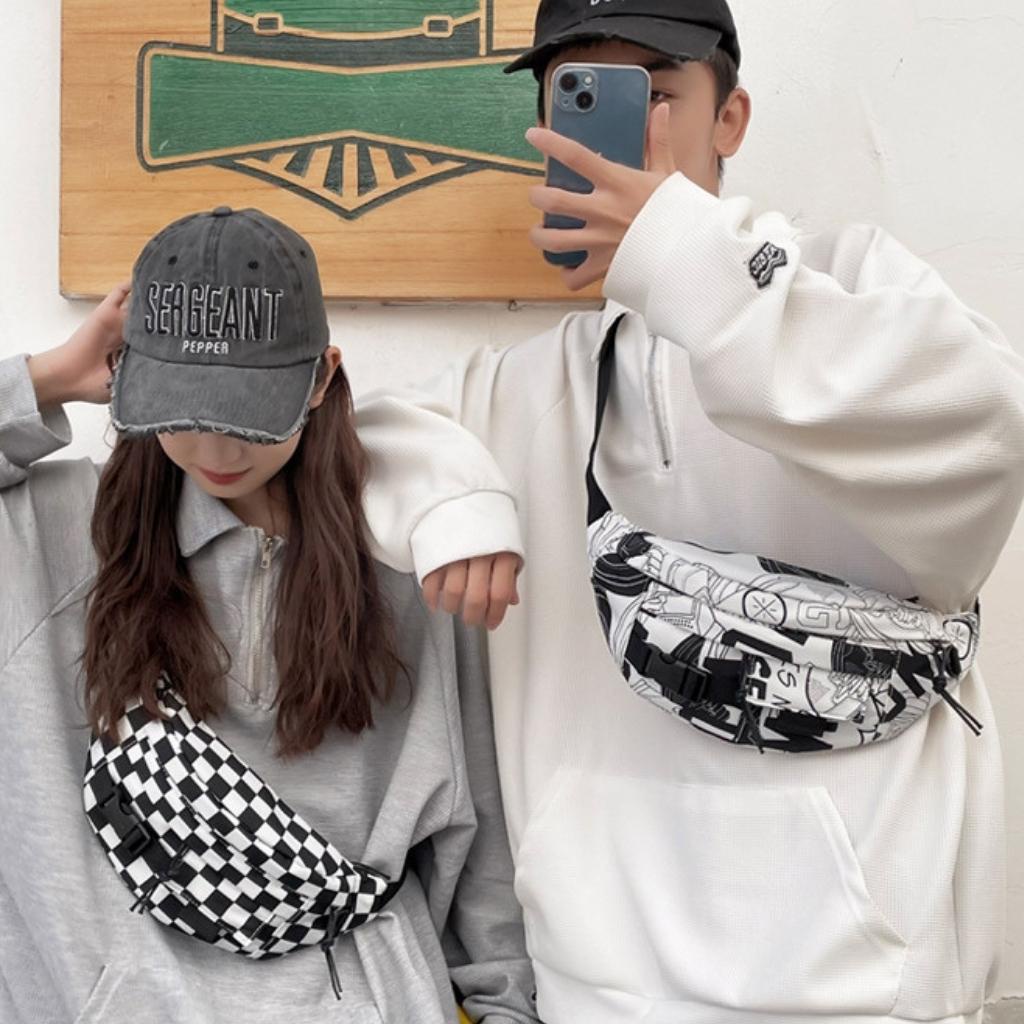 Túi Đeo Chéo Nữ Đi Chơi, Đi học Đeo Vai Unisex Chống Nước Họa Tiết Vintage Giá Rẻ TDC03-03