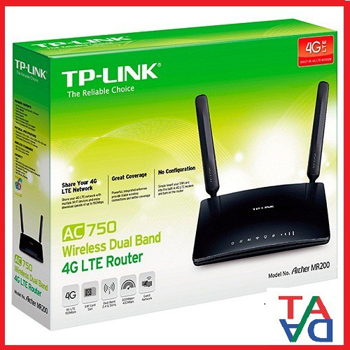 Bộ Phát Wifi Router 4G LTE Băng Tần Kép AC750 TP-Link Archer MR200 - Hàng Chính Hãng | BigBuy360 - bigbuy360.vn