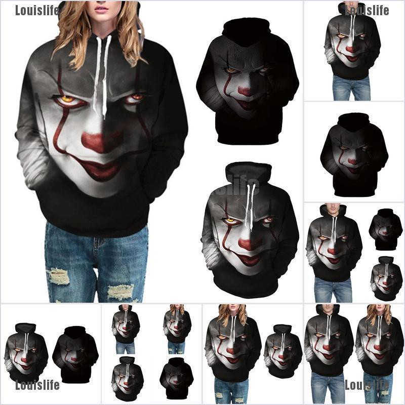 Áo len hoodie in hình nhân vật Chú hề Pennywise trong phim IT của Stephen King dùng cho dịp Halloween