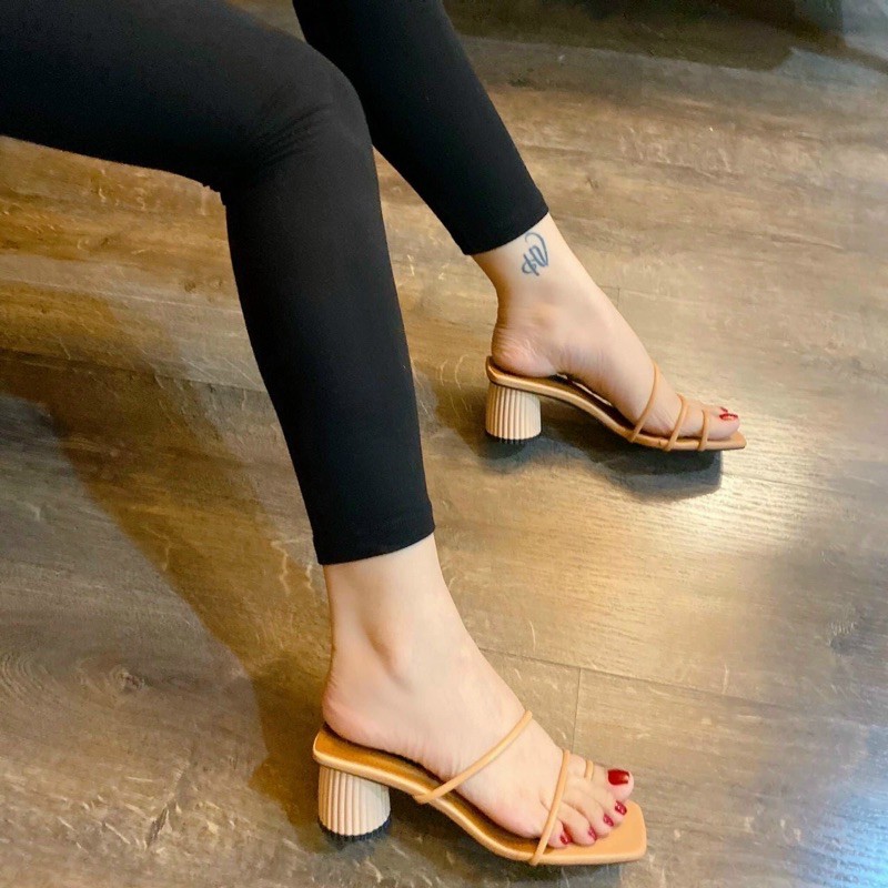 Giày sandal bít mũi gót trụ tròn 5cm - mã CG-0592 giaynu99