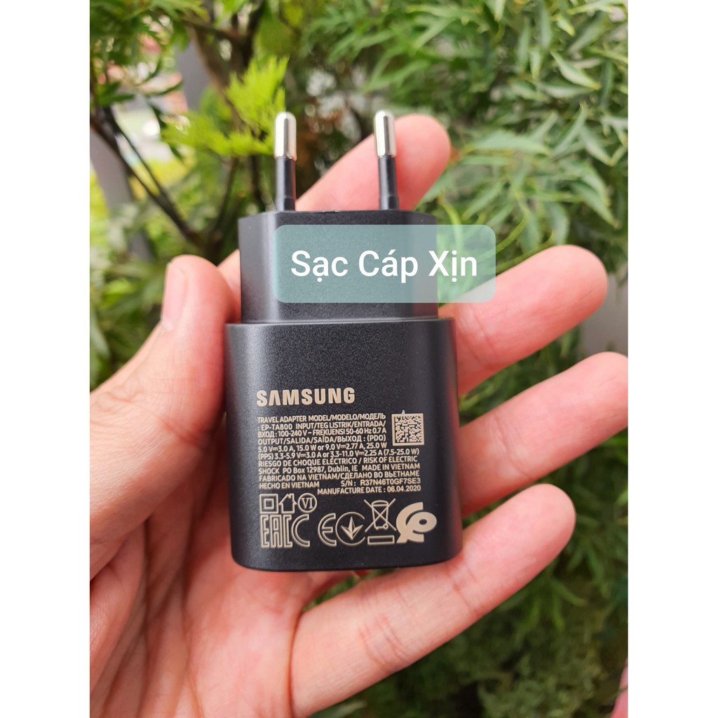 Bộ sạc nhanh Samsung 25W chính hãng Note 10 Note 20 A71, A70, A80, A90, S20, S20+, S20 Ultra