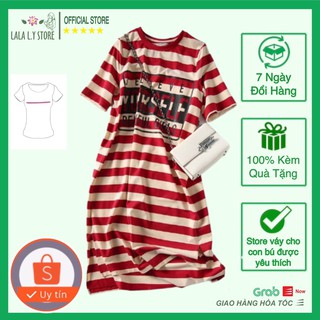 Váy sau sinh cho con bú, đầm cho con ti dáng suông cotton thoáng mát BSTHE2021-LSV092