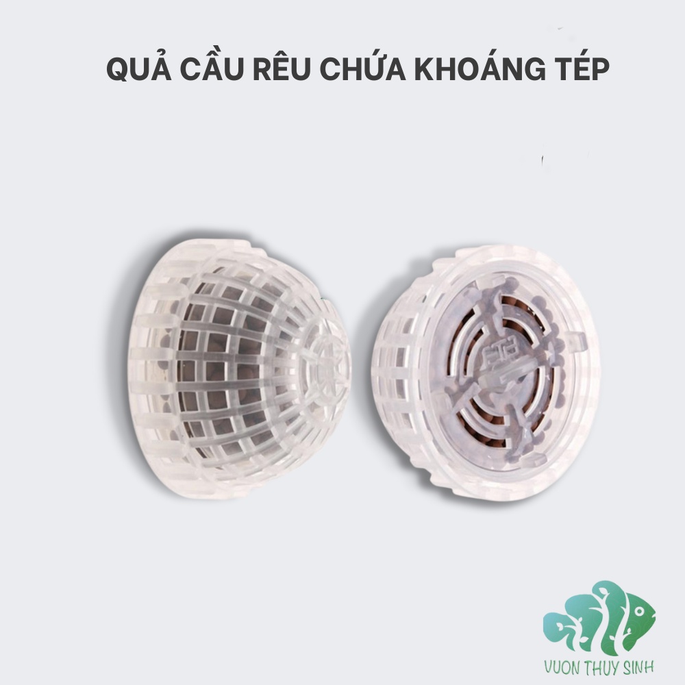 Quả cầu nhựa buộc  rêu chứa khoáng tép BEEBALL trang trí bể cá