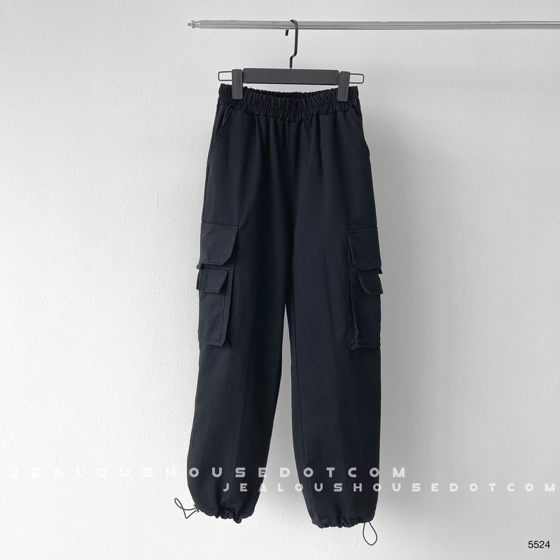 Quần jogger nữ, quần vải kaki 6 nắp túi hộp 5524
