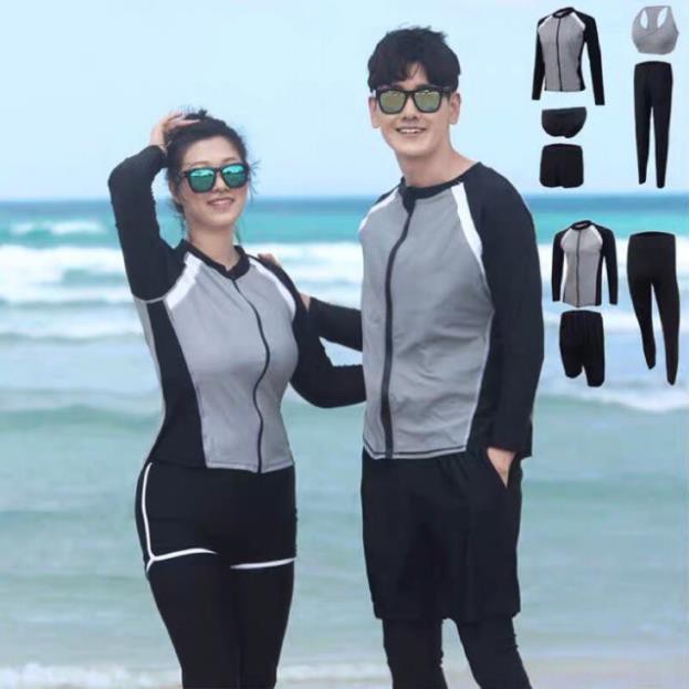 [BIG SIZE] Set đồ bơi tay dài nam nữ khoá kéo xịn | BigBuy360 - bigbuy360.vn