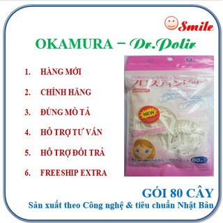 Chỉ nha khoa nhật Dr.Polir Floss Picks gói 80 tăm
