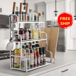 Kệ gia vị, kệ đựng gia vị nhà bếp inox chất liệu cao cấp chống han gỉ, sang trọng sixteen