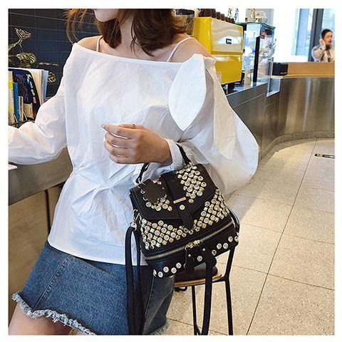 Ba Lô Mini Đính Kim Cương Giả Phong Cách Mới Phương Tây Dễ Phối Đồ Thời Trang Cho Nữ