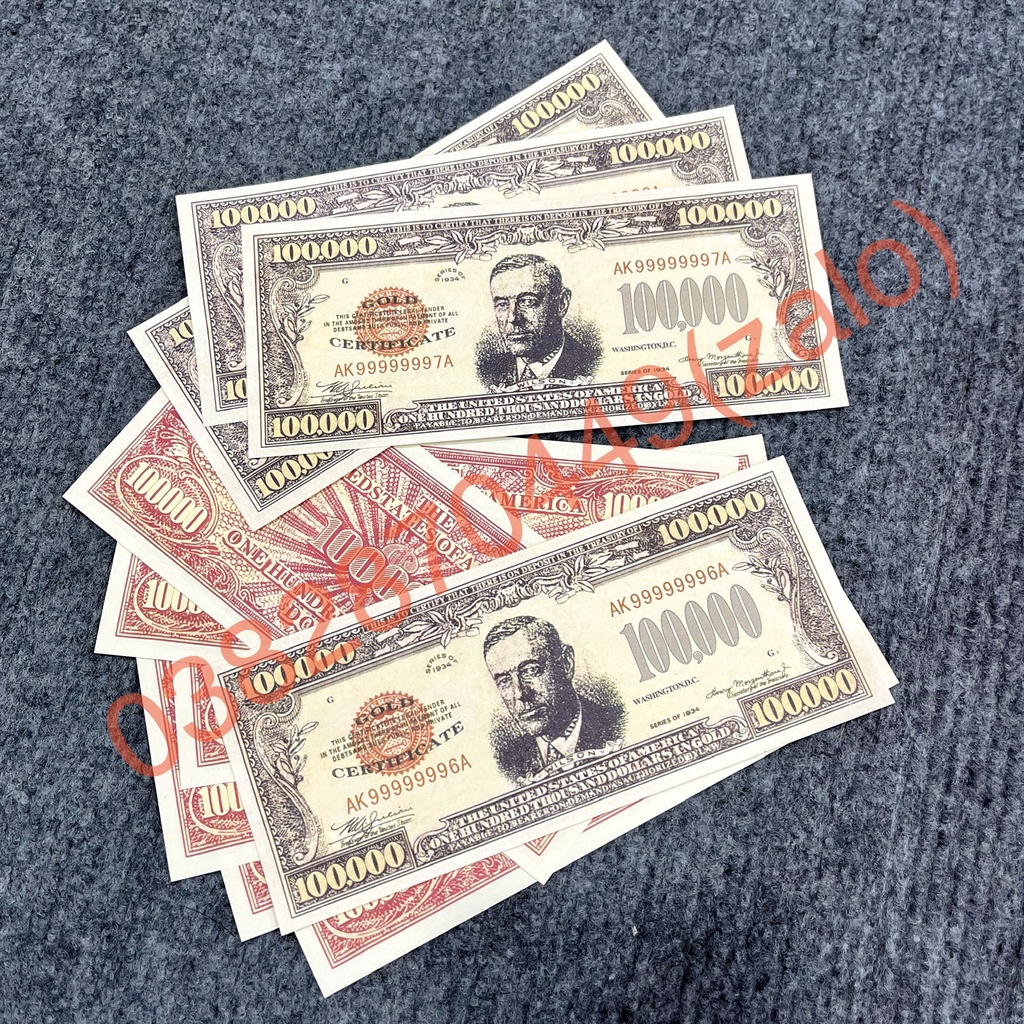 Tờ Tiền 100 Ngàn Đô Mỹ Kỉ Niệm Bảo An Siêu Cấp - 100 Ngàn USD Lì Xì Tết Phong Thủy