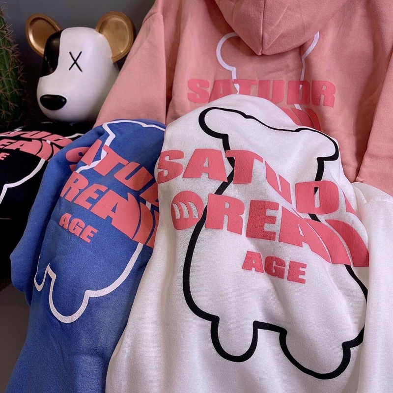 Áo Khoác Nỉ Hình Gấu - Nỉ Ngoại Cao Cấp Nón 2 Lớp Chống Nắng Phong Cách Hàn Quốc