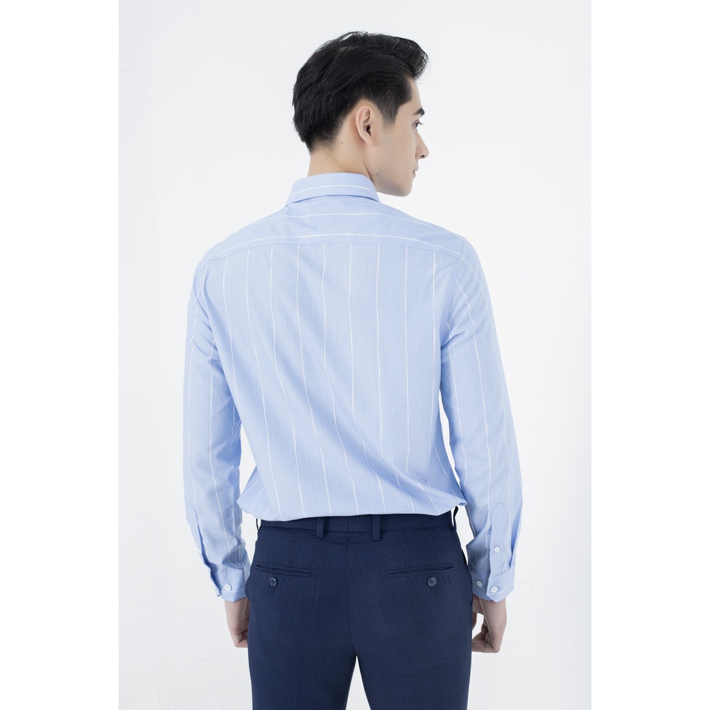 [MẪU MỚI] Áo sơ mi nam dài tay ARISTINO dáng Slim fit, họa tiết kẻ sọc xanh trắng tinh tế, nhã nhặn - ALS26901