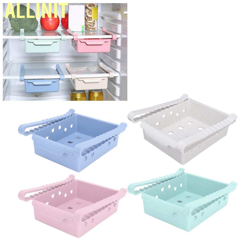 Allinit Pull‑Out Refrigerator Storage Box Fruit Fridge Freezer Shelf Rack for Home Kitchen