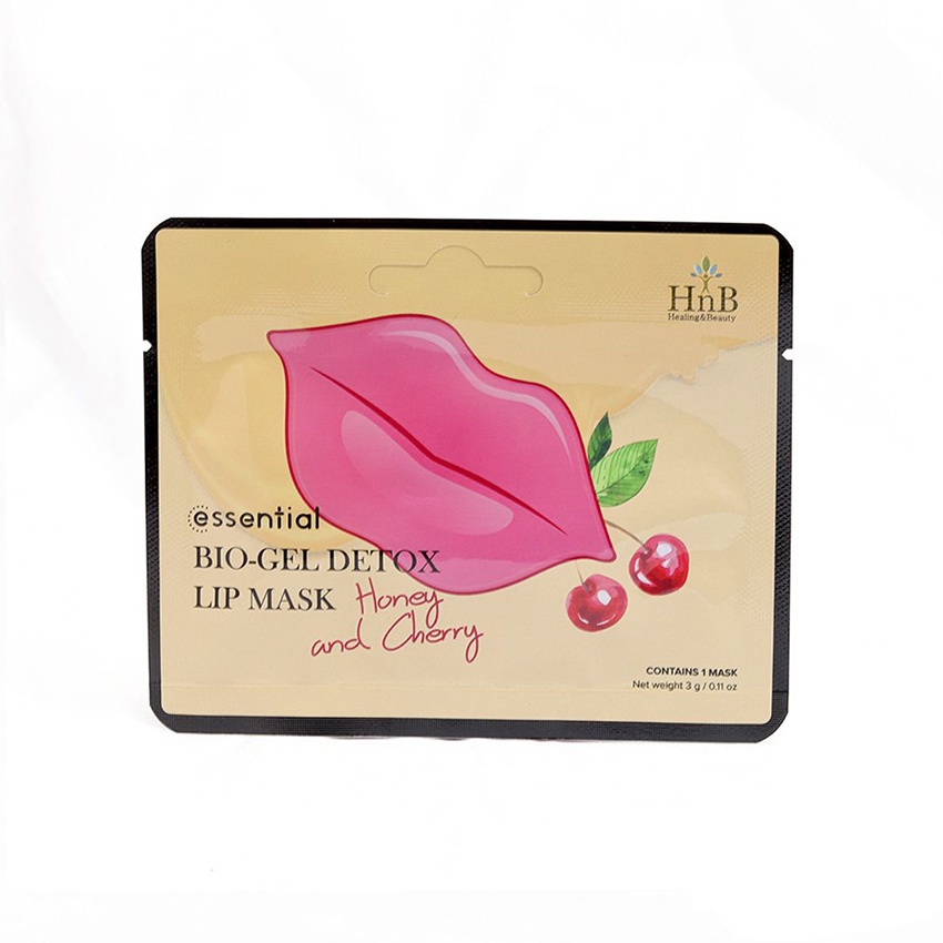 Mặt nạ môi tinh chất cherry mật ong dưỡng môi cấp ẩm làm hồng chống nẻ HNB Bio Gel Detox Lip Sleeping Mask 5g