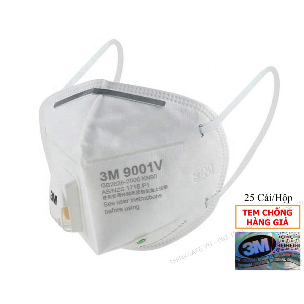 Khẩu Trang Y Tế 3M 9001V Có Van Lọc Bụi Mịn Pm2.5 Khẩu Trang 3m Có Van Chính Hãng-Bảo Hộ Thinksafe | BigBuy360 - bigbuy360.vn