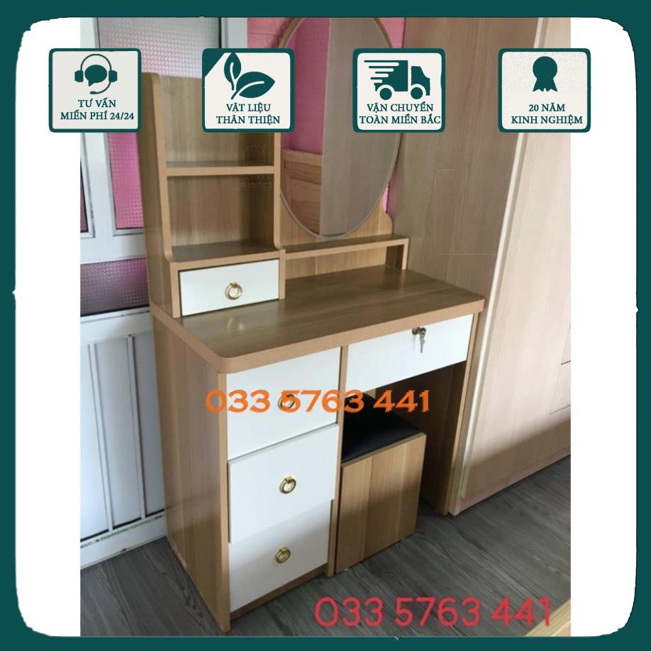 GIÁ GỐC - Bàn trang điểm gỗ MDF phủ melamine rộng 80cm kèm ghế hàng loại 1 !