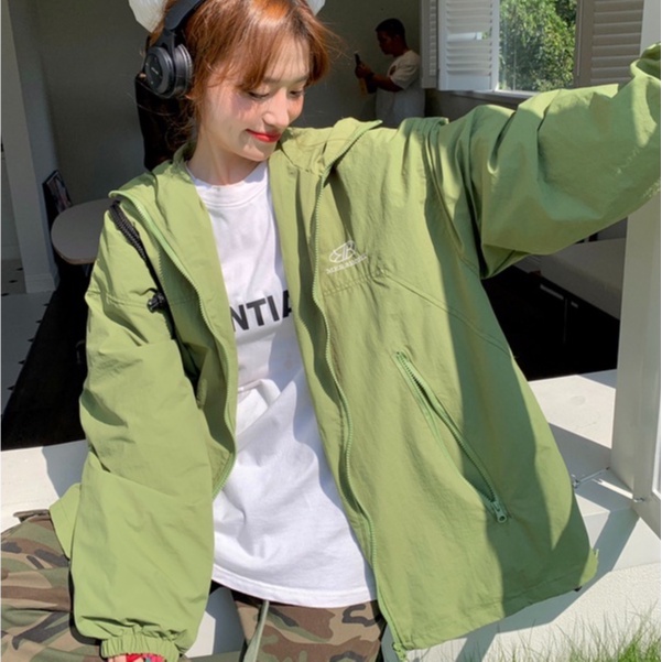 ZHELIHANGFEI Áo Khoác Hoodie Dáng Rộng Thêu Họa Tiết Kiểu Mỹ Cá Tính