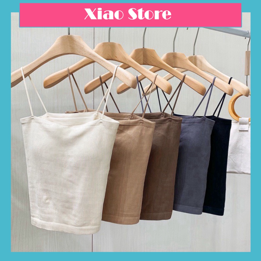 Áo Bra Nữ Quây Tăm 2 Dây Dáng Dài Có Mút Lót Gam Màu Patstel Quyến Rũ - 1880 mầu đen trắng Xiao shop deal hot xiao shop