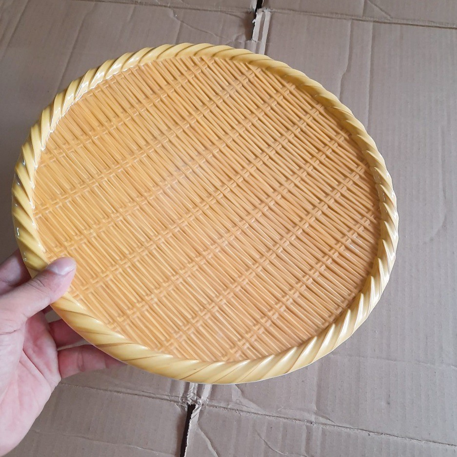 Đĩa Nhựa Giả Mẹt Tre Bún Đậu- 40cm