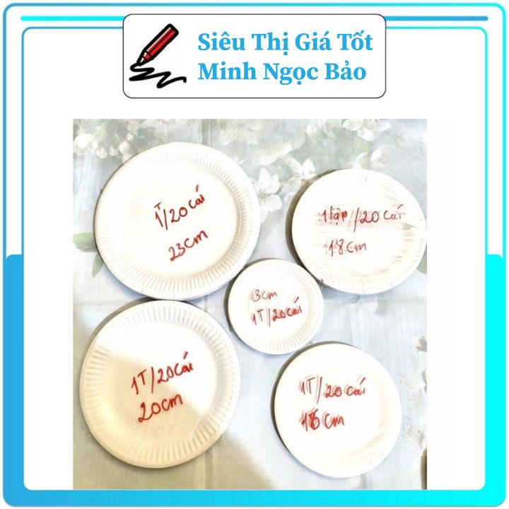 Đĩa Giấy Trang Trí Sét 20 Cái