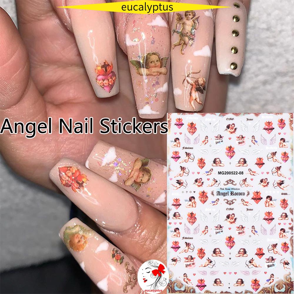 Miếng Dán Trang Trí Móng Tay Hình Thiên Thần 3D DIY